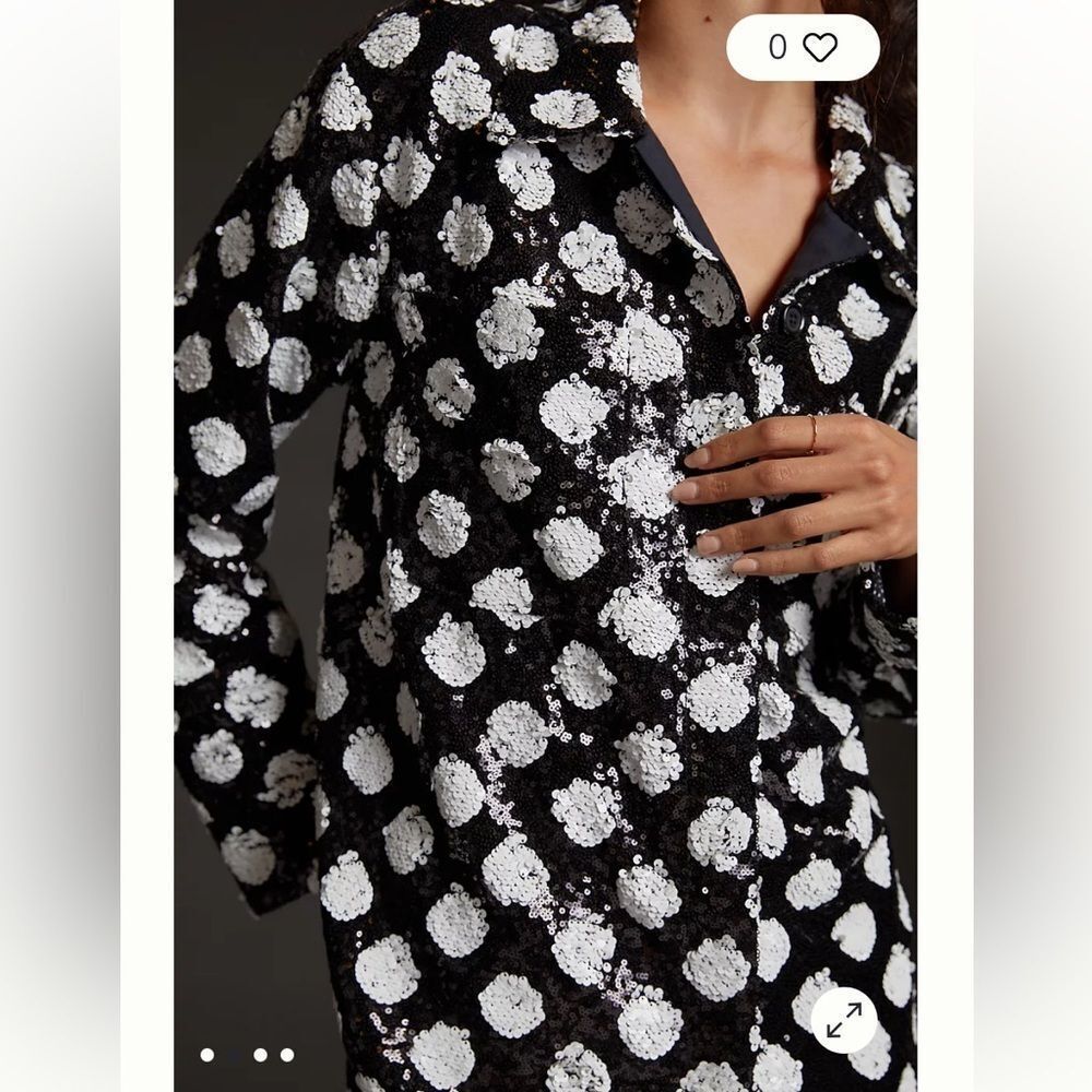 Maeve XS Sequined Shirt Jacket by Anthropologie - Picture 2 of 9